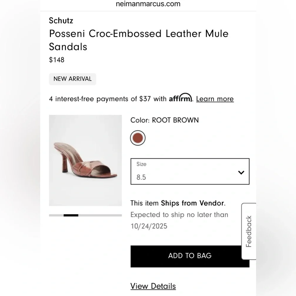 Price Firm - SCHUTZ Leather Posseni Sandals